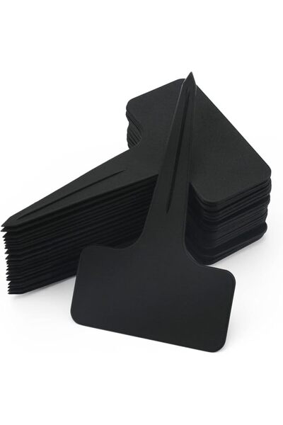 KINGLAKE 100 Pcs 6 x10cm Plastic Plant T-Type Tags Nursery Garden Labels