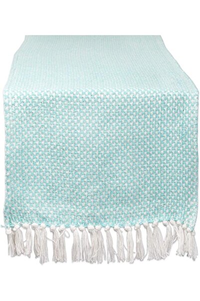 DII Woven Basics Collection 100% Cotton Knit Table Runner, 15x72, French Blue