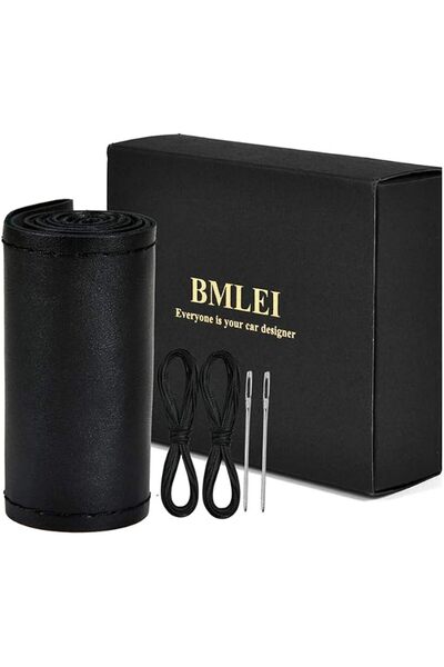 bmlei Top Genuine Leather Steering Wheel Cover with Anti-Slip Design, Soft Pa...