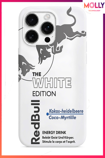 Molly iPhone 15 PRO İçin Beyaz Redbull The White Edition Desenli İçi Kadife S...