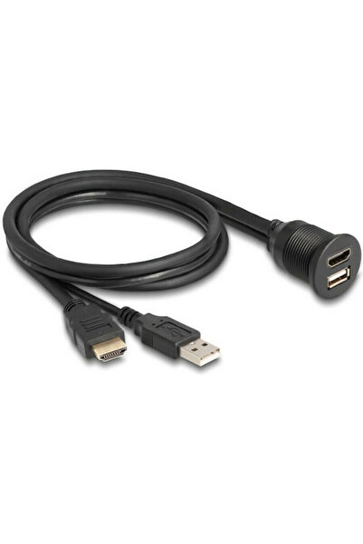 DELOCK Καλώδιο HDMI αρσενικό - HDMI θηλυκό / USB-A θηλυκό / USB-A αρσενικό 1μ...