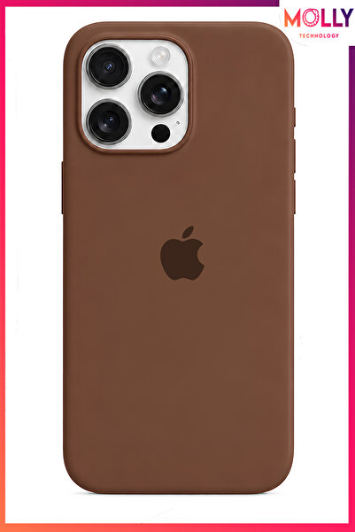 Molly iPhone 15 PRO MAX İçin Çikolata Lansman Soft İçi Kadife Silikon Kılıf