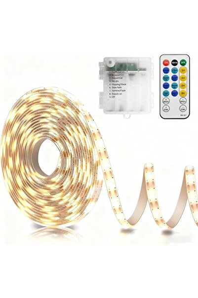 echosari Battery Powered Led Strip Lights with Remote Warm White, 8 Modes, Di...