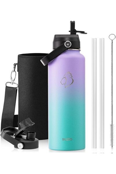 BUZIO Stainless Steel Water Bottle 40 oz (Cold for 48 Hrs, Hot for 24 Hrs), 1...