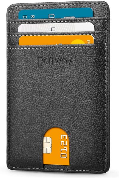 Buffway Mens RFID Blocking Slim Bifold Wallet Minimalist Leather Small Wallet...