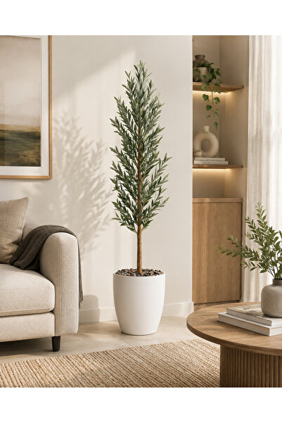 N.zone Elegant Decorative Olive Tree with Realistic Leaves Adding a Touch of ...