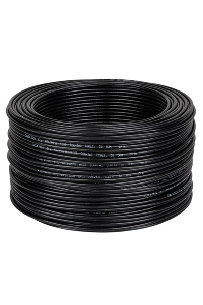 Cabletech Cablu coaxial RG174 50 Ohm, Negru, Rolă de 100m, Izolație din spumă PE