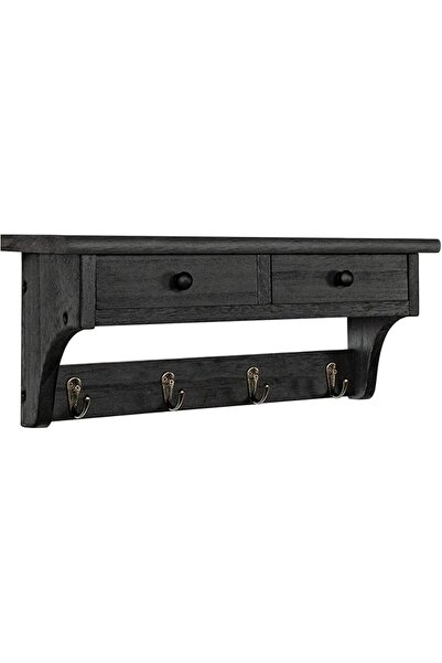 Emfogo Coat Hooks Wall Mounted, Rustic Wood Coat Rack Wall Mount Shelf with H...