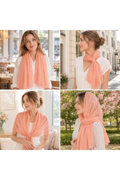 YOUR SMİLE for Women Lightweight Breathable Solid Color Soft Chiffon Long Fas...
