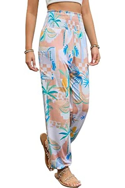GENERAL QIANXIZHAN womens Boho Palazzo Slacks