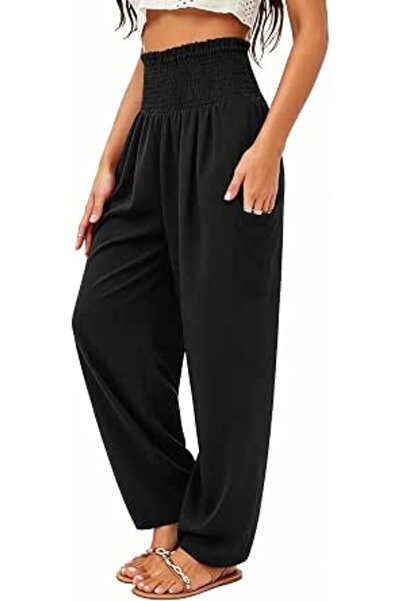 GENERAL QIANXIZHAN womens Boho Palazzo Slacks