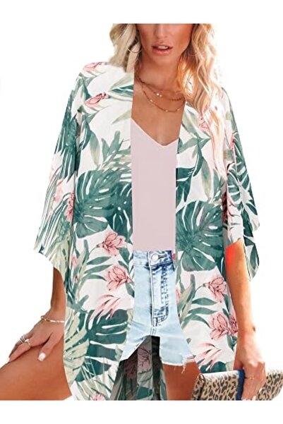 Moss Rose Women's Beach Kimono Coverup Sheer Chiffon Cover Ups, Casual Loose ...