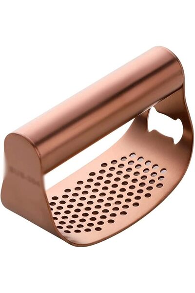 GENERAL Garlic Press， Manual Curved Garlic Press Rocker Stainless Steel Garli...