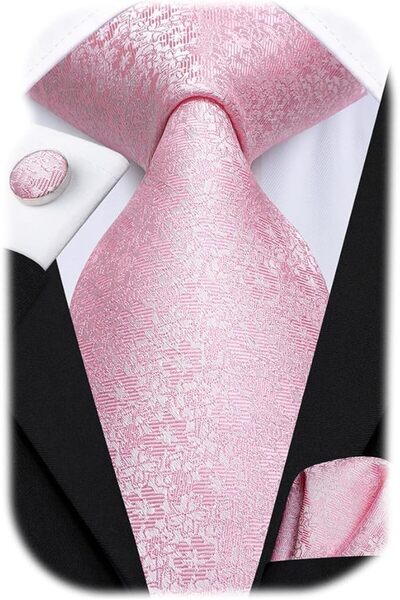 Dubulle Mens Paisely Silk Tie for Men Necktie and Pocket Square Set