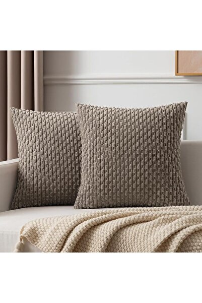 K KEVIN TEXTILE 2 Packs Decorative Throw Pillow Covers 18x18 Inch for Living ...