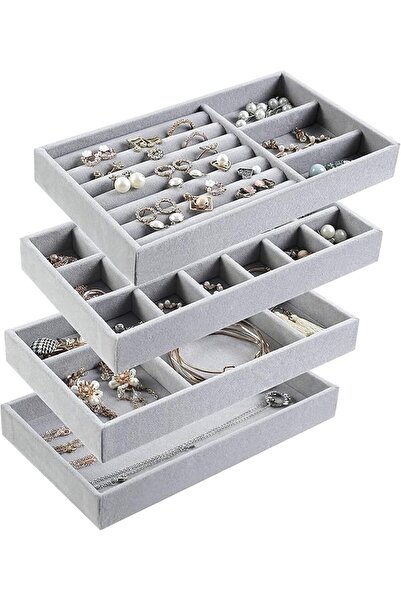 XICEN Jewelry Trays Organizer, Closet Drawer Accessories Tray Set of 4 Drawer...