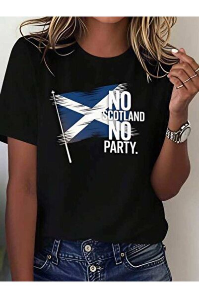 23ERVA Summer Outfit Women, Scotland No Party Funny Vintage T-Shirt, Loose An...