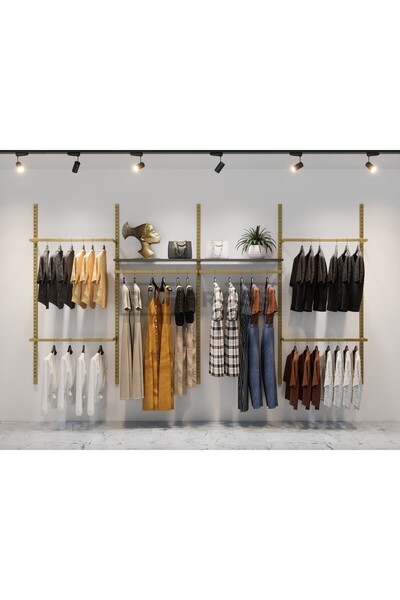 Rafgross 245x200 CM Mağaza Raf Sistemi | Butik Raf Sistemi | Giyim Askılık St...