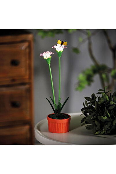 Alista Home Lampă solară floare violetă, 10 LED-uri alb cald, 8 x 8 x 32 cm, ...