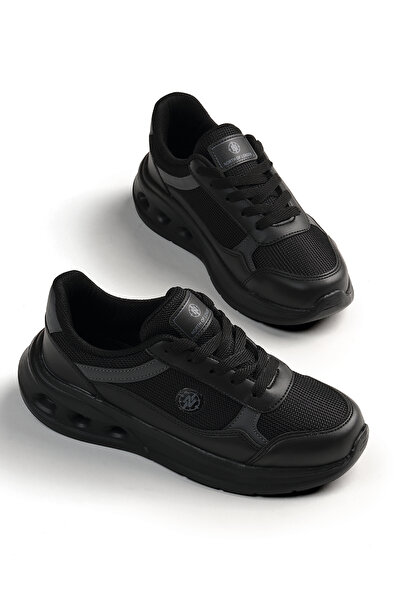 Tonny Black Women's Black Smoked Faylon Sole Comfortable Lace-Up Sneaker