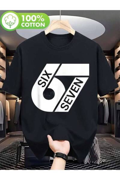 2BIR Six Seven Funny T-Shirt For Men Women 180g Heavyweight 100% Cotton Overs...