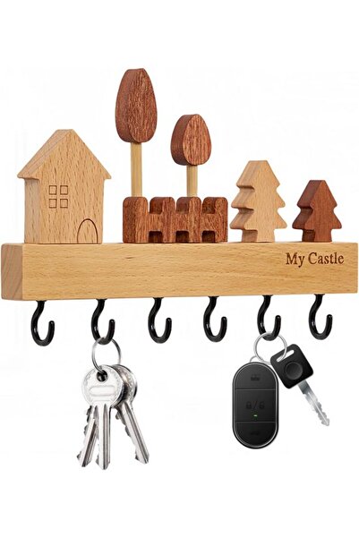 STARSTAR 6 hooks bathrooms kitchens offices Wooden Key Holder Key Rack Key ra...