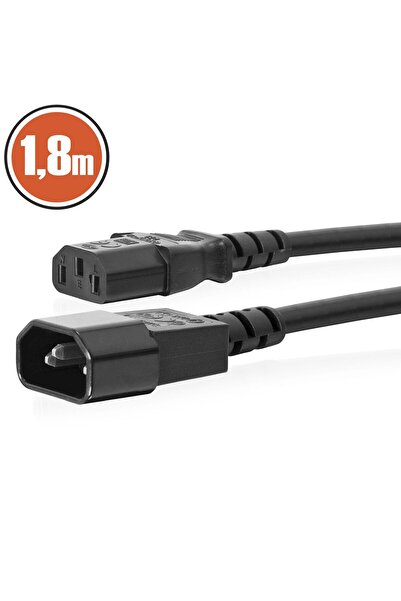Alista Home Cablu de alimentare IEC C13 la IEC C14, 1,8m, 10A, 250V, negru