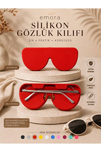 emora life silikon gözlük kılıfı esnek katlanabilir-siyah