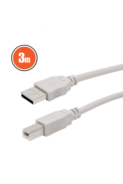 Alista Home USB 2.0 кабел A към B, 3м, за принтер, пренос на данни