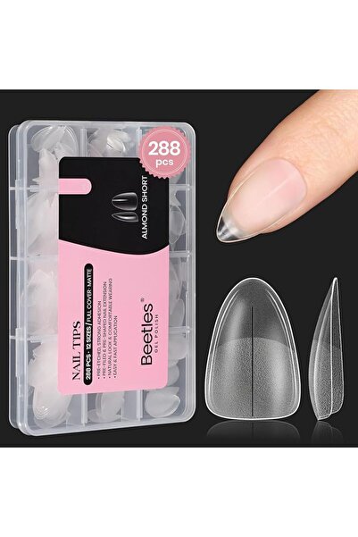beetles Gel Polish Beetles Medium Almond Gel Nail Tips, 288Pcs Pre-Shaped Cle...