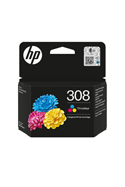 HP 308 Τρίχρωμο Γνήσιο Δοχείο Μελάνης, Τυπική Απόδοση 120 Σελίδες