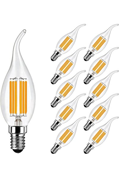GENERAL مجموعة من 10 مصابيح LED صغيرة على شكل شمعة E14 بقوة 6 واط (ما يعادل 6...