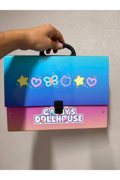 KESKİN COLOR Gabby’s Dollhouse Kız Çocuk Saplı Kilitli Proje Evrak Çantası Ka...