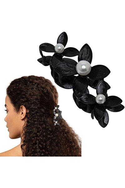 Radhu & Kabby Elegant Butterfly Hair Clutcher with Pearl Chain | Golden Finis...