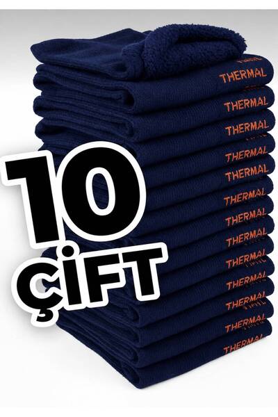 SOCKSHION 10 Pairs of Navy Blue Thermal Socks Winter Thick Men-Women-Unisex