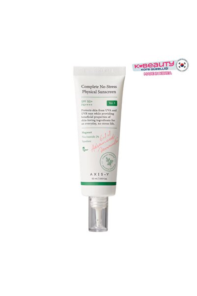 AXIS-Y No-Stress Physical Sunscreen 50 ml - SPF 50+ PA+++ Mineral Filtreli Yü...