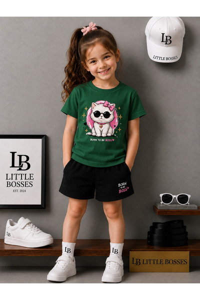 LB little bosses Summer Shorts T-Shirt Unisex (Cat with Buckle)