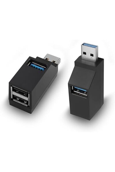 SYOSI موزع USB بثلاثة منافذ، محول توسعة USB ذكر إلى أنثى، مقسم بزاوية 90 درجة...