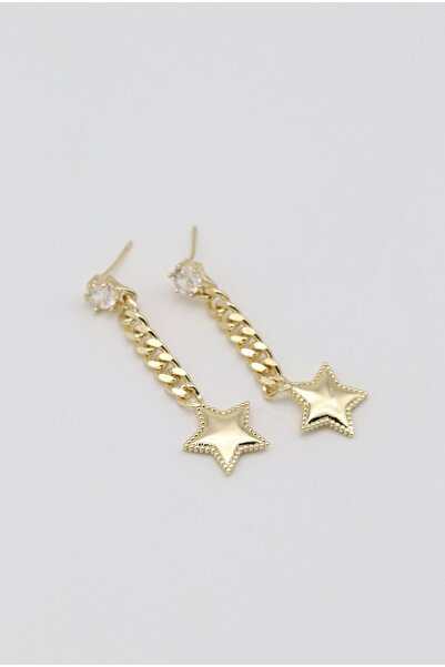 Bade Jewelry Vip Gold Pendant Earrings with Gourmet Chain Detail, Stone and S...