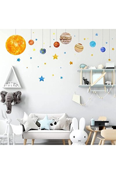 JOYZZZ Space Wall Decals, Removable Solar System Wall Stickers, DIY Space The...