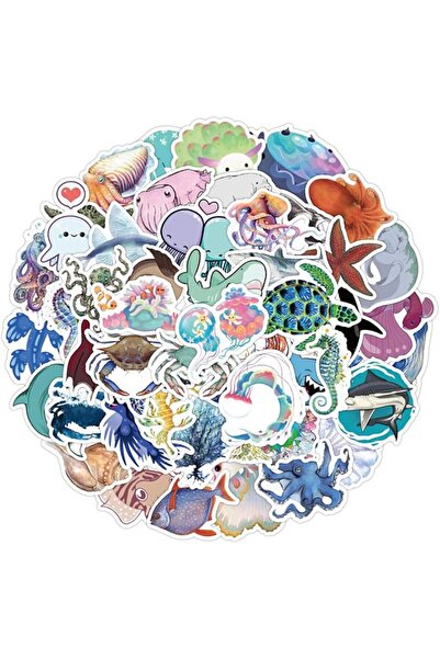 Generic 50 PCS Butterfly Stickers Pack Blue Lovely Waterproof Decals for Lapt...