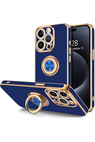 Dezooe Luxury Phone Case for iPhone 14 Pro Max, Built-in Ring Holder, 360° Ro...