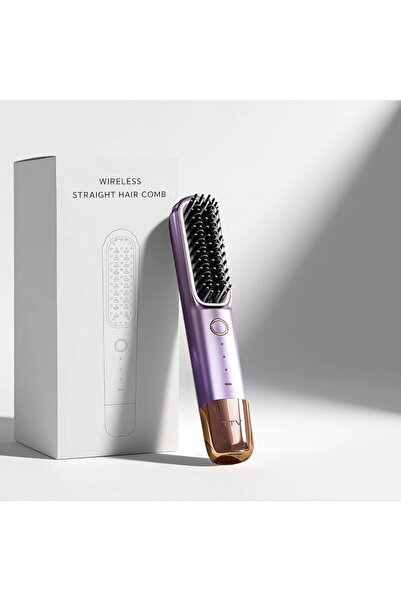 GENERAL Cordless Hair Straightener Brush, Portable Mini Straightening Brush, ...