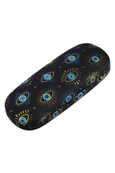 OEM Rectangular Black Hard Case with Blue Eye Print for Sunglasses