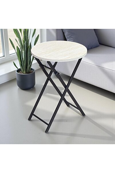 Kreslo Round Folding Service Tables Set with Mobile Stand (4 Tables + Stand)