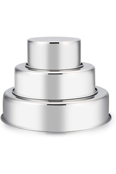 Generic Cake Pan Set of 3 (4 inch/6 inch/8 inch), Stainless Steel Round Layer...