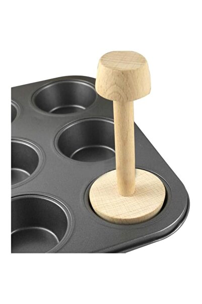 Generic Tazweeq Double Side Wooden Egg Tart Tamper Mold - DIY Cake Pastry Pus...