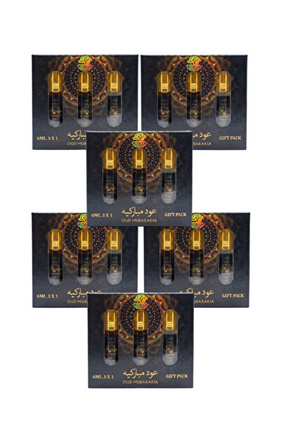ROSELLA 6 قطع من عطر العود المباركيا، عبوة هدايا 3 × 6 مل