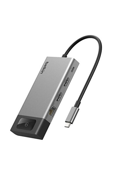 Belkin Σταθμός σύνδεσης USB-C με HDMI 4K, Ethernet και σύνδεση 2 οθονών, Γκρι