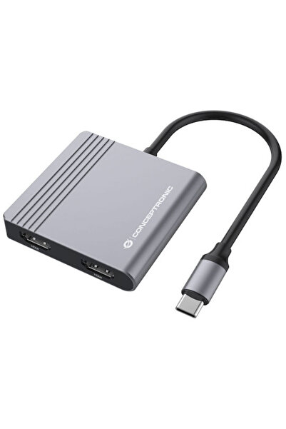 CONCEPTRONIC Σταθμός σύνδεσης USB-C με HDMI 4K, PD και υποστήριξη για 2 οθόνε...